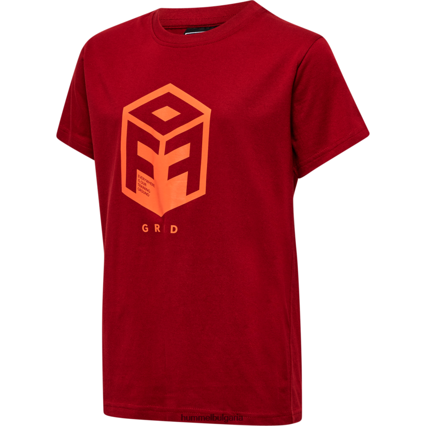 деца Hummel hmloffgrid памучно трико s/s"фланелка с къс ръкав" N2H2ZZ5121